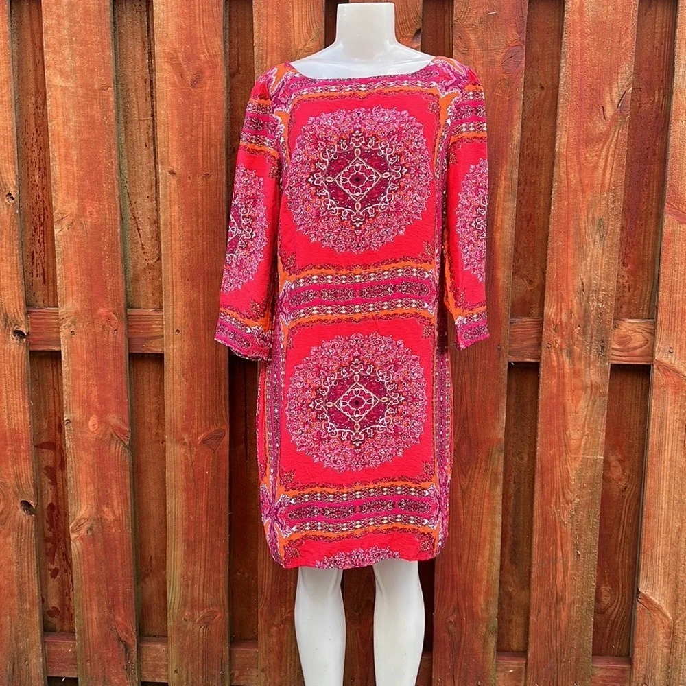 Laundry By Shelli Segal Women’s Pink Patterned Women's Dress Size 12 - Picture 3 of 11